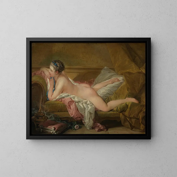 Pige, der hviler - François Boucher — indrammet kunstværk på væggen