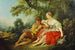 Berger, der spiller fløjte for en hyrdedatter - François Boucher — visning af kunstværket