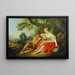 Berger, der spiller fløjte for en hyrdedatter - François Boucher — indrammet kunstværk på væggen