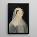 Portrait af Marie Stuart 1542-1587 dronning af Frankrig og dronning af Skotland i sorgdragt - François Clouet — indrammet kunstværk på væggen