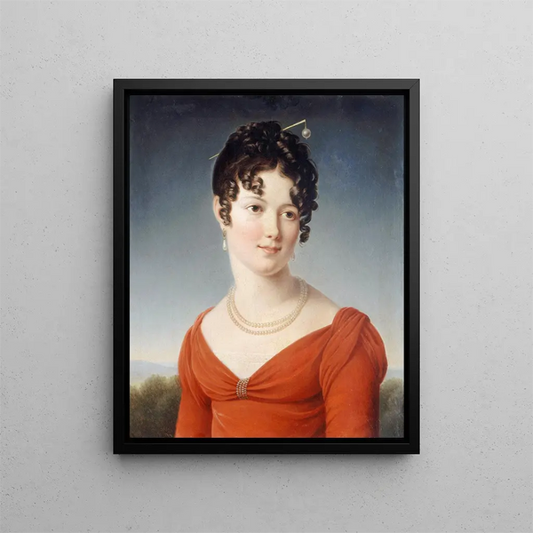 Bust Portræt af Alexandrine-Anne De La Pallu Marquise De Flers 1786-1832 - François Gérard — indrammet kunstværk på væggen
