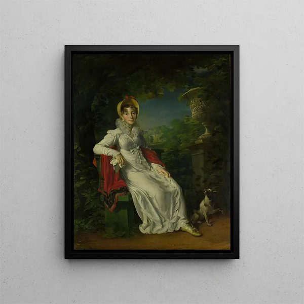 Caroline Ferdinand Louise de Sicile 1798-1870 Ægtefælle til Charles Ferdinand, hertug af Berry, i Bagatelle-parken ved Bois de Boulogne nær Paris - François Gérard — indrammet kunstværk på væggen