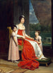 Julie Bonaparte som dronning af Spanien med sine døtre Zénaïde og Charlotte - François Gérard — visning af kunstværket