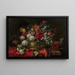 Vase de fleurs sur un entablement - François Habert — indrammet kunstværk på væggen