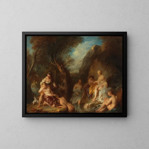 Diane og Callisto - François Lemoyne — indrammet kunstværk på væggen