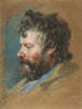 Tête d'homme barbu de profil vers la gauche - François Lemoyne — visning af kunstværket