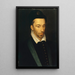 Portrait af Henri III 1551-1589, konge af Frankrig - François Quesnel — indrammet kunstværk på væggen