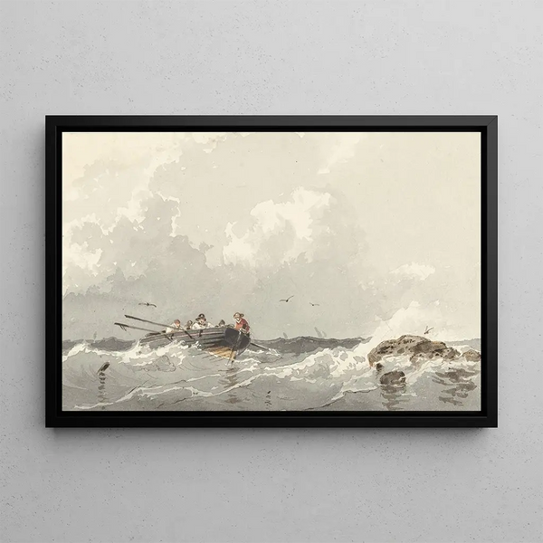 Frans Arnold Breuhaus de Groot - Roeiboot op zee.webp