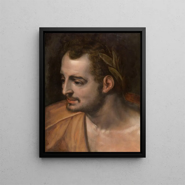 En romersk kejser - Frans Floris — indrammet kunstværk på væggen