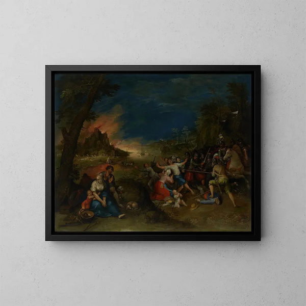 Allegori af krigen - Frans Francken den Yngre — indrammet kunstværk på væggen