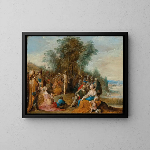 Saint Jean-Baptiste prædiker i ørkenen - Frans Francken den Yngre — indrammet kunstværk på væggen