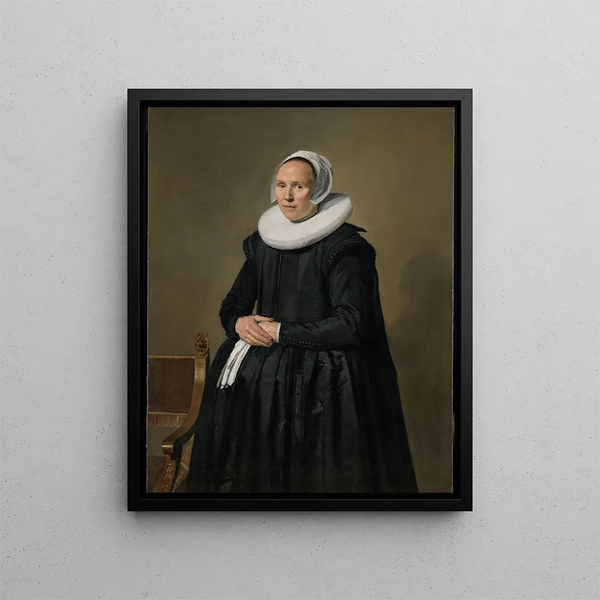 Portrait af Feyntje van Steenkiste - Frans Hals — indrammet kunstværk på væggen