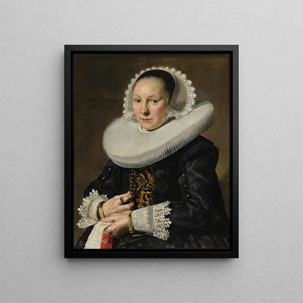 Portrait af kvinde sandsynligvis Aeltje Dircksdr Pater - Frans Hals — indrammet kunstværk på væggen