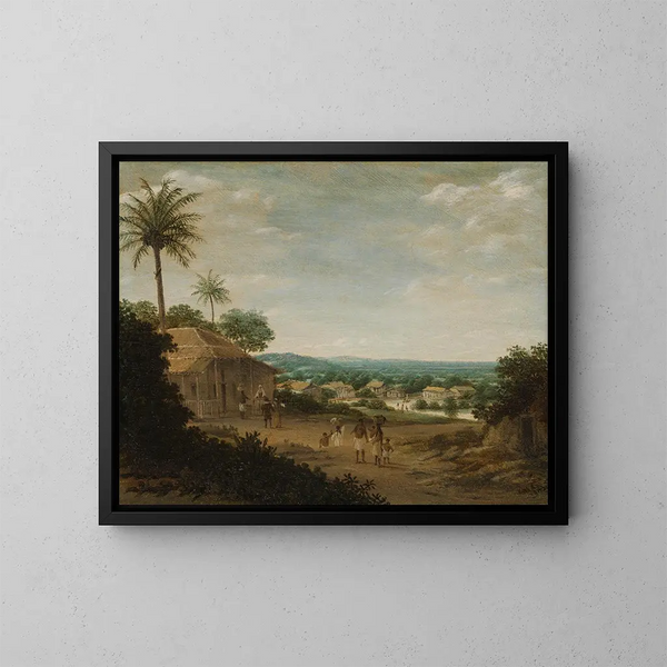 brasiliansk landsby - Frans Post — indrammet kunstværk på væggen