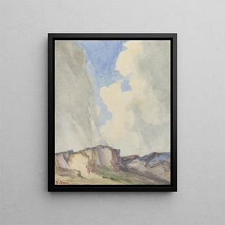 Frans Smissaert - Duinlandschap met zandafgraving onder stormachtige lucht.webp