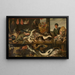 Hos fiskehandleren - Frans Snyders — indrammet kunstværk på væggen