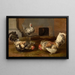 Kyllinger i kamp - Frans Snyders — indrammet kunstværk på væggen