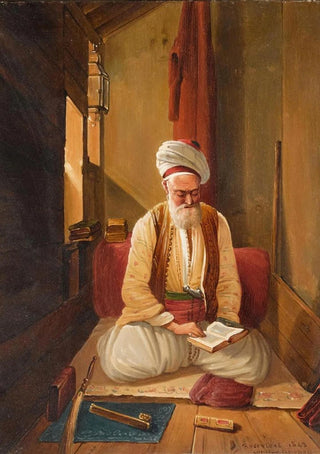 Frans Vervloet - An Interior With A Turkish Gentleman In Prayer.webp