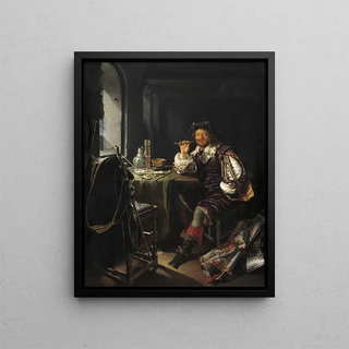 Frans van Mieris the Elder - A Soldier Smoking a Pipe.webp
