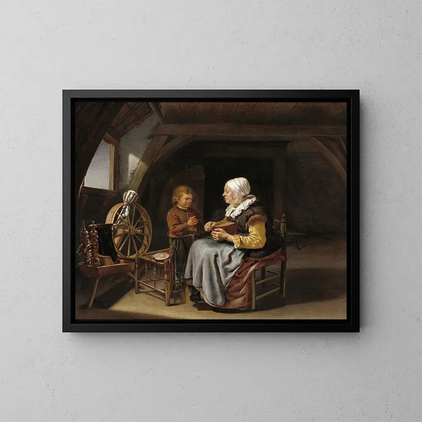 La bénédiction - Frans van Mieris den Ældre — indrammet kunstværk på væggen