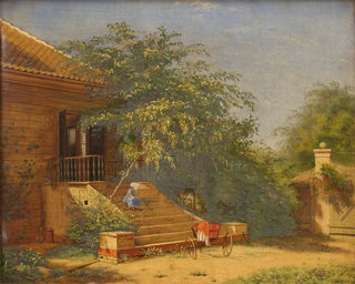 Frants Diderik Be - The Garden Steps Leading to the Painter Christen Kbkes Studio at Blegdammen Copenhagen.webp