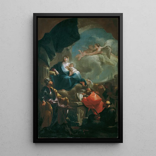 Franz Anton Palko - Thronende Madonna mit Kind von Heiligen verehrt.webp