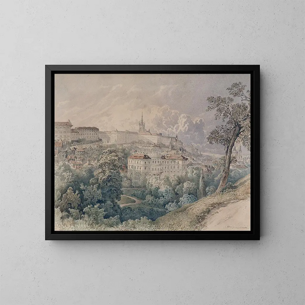 Vue de Prague depuis Petřín - Franz Barbarini — indrammet kunstværk på væggen