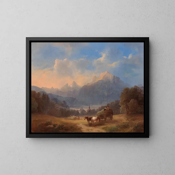 Scène du Salzkammergut - Franz Barbarini — indrammet kunstværk på væggen