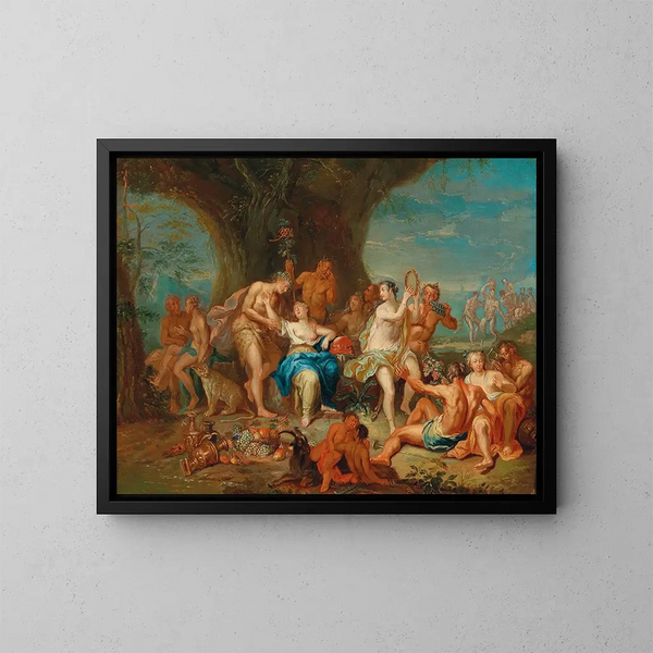 Bacchus og Ariane på Naxos - Franz Christoph Janneck — indrammet kunstværk på væggen