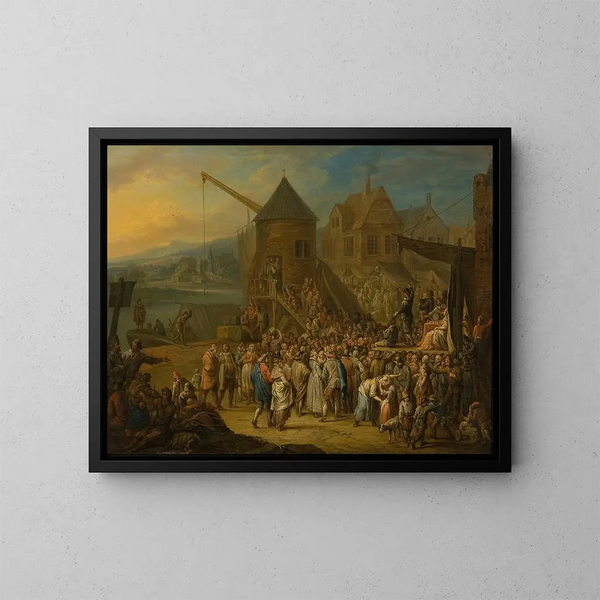 Foire annuelle - Franz Christoph Janneck — indrammet kunstværk på væggen