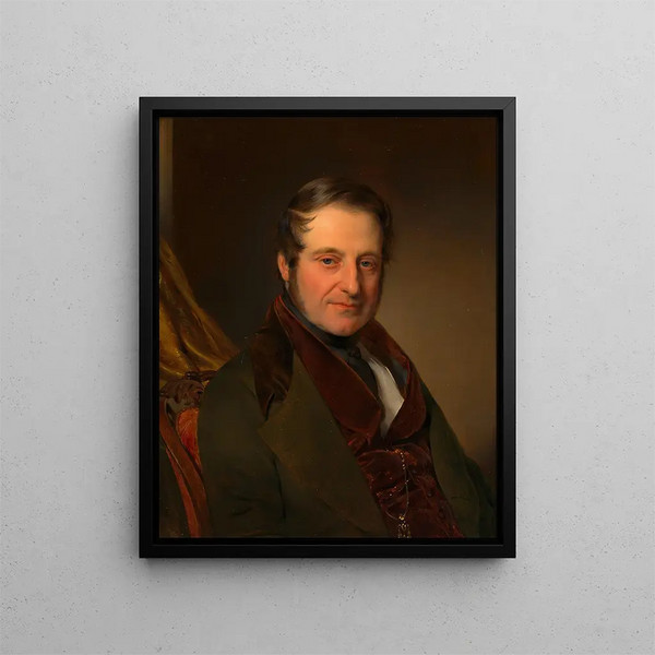 Rudolf von Arthaber, tekstilfabrikant og kunstsamler - Franz Eybl — indrammet kunstværk på væggen