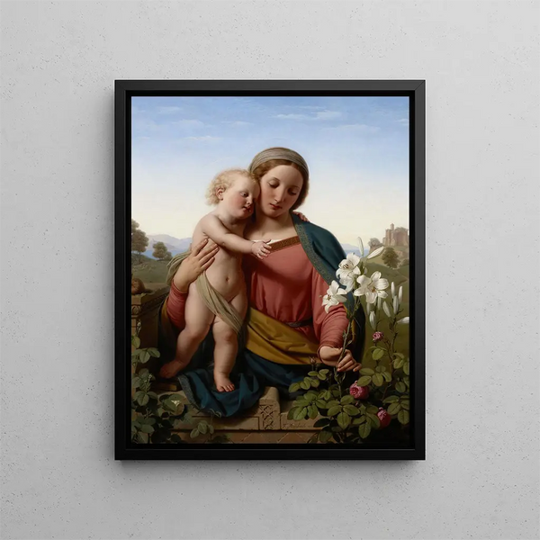 Madonna med Barnet - Franz Ittenbach — indrammet kunstværk på væggen