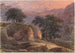 "Voyageur dans un paysage montagneux au coucher du soleil" - Franz Kobell — visning af kunstværket