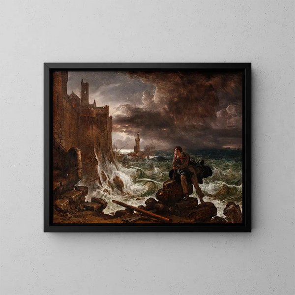 Franz Ludwig Catel | Scène nocturne de la fin — indrammet kunstværk på væggen