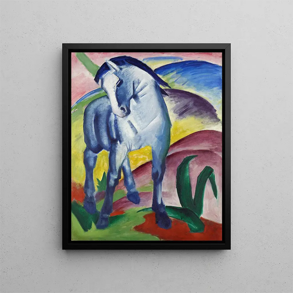 Hest blå I - Franz Marc — indrammet kunstværk på væggen