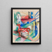 Composition med dyr II - Franz Marc — indrammet kunstværk på væggen