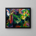 Franz Marc | Kunsttryk af hjort i klostrets have | Maleri — indrammet kunstværk på væggen