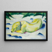Hund, der ligger i sneen - Franz Marc — indrammet kunstværk på væggen