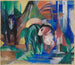 Tre heste ved skovbreden - Franz Marc — visning af kunstværket