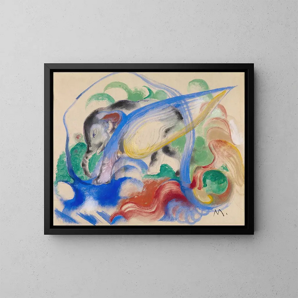 Animal féérique - Franz Marc — indrammet kunstværk på væggen