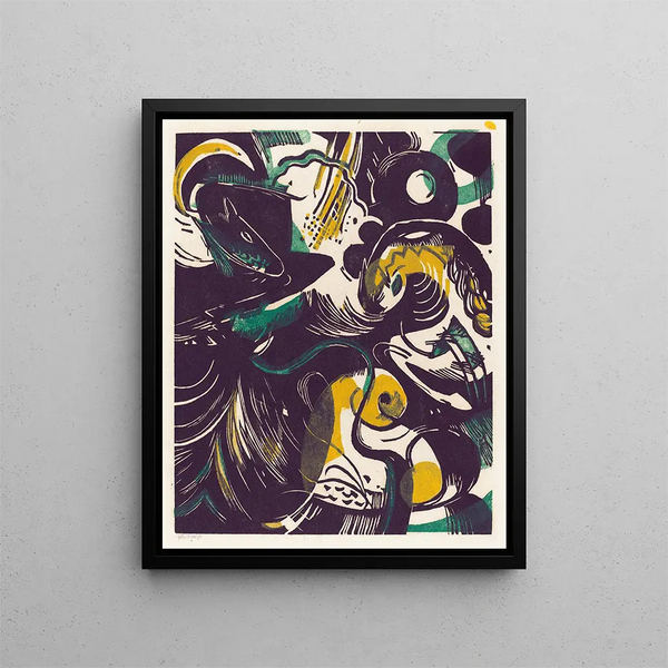 Genèse II Histoire de la Création II - Franz Marc — indrammet kunstværk på væggen