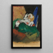 Grøn og Hvid Hest - Franz Marc — indrammet kunstværk på væggen