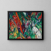 Under regnen - Franz Marc — indrammet kunstværk på væggen