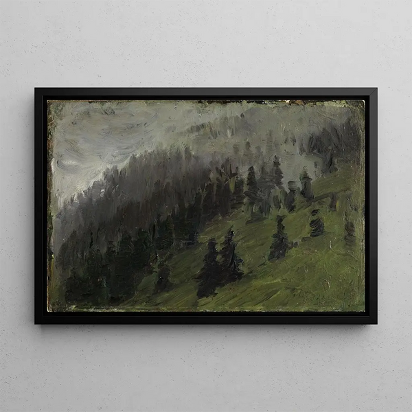 Brouillard entre les sapins - Franz Marc — indrammet kunstværk på væggen