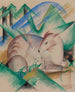 Rødt hjorte - Franz Marc — visning af kunstværket