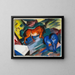 Rødt og blåt hest - Franz Marc — indrammet kunstværk på væggen