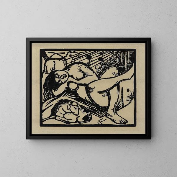 Bergère endormie - Franz Marc — indrammet kunstværk på væggen