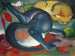 to katte blå og gul - Franz Marc — visning af kunstværket