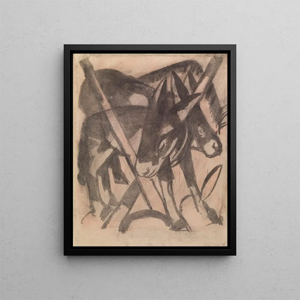 to æsler - Franz Marc — indrammet kunstværk på væggen