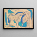 Deux chevaux bleu-vert - Franz Marc — indrammet kunstværk på væggen